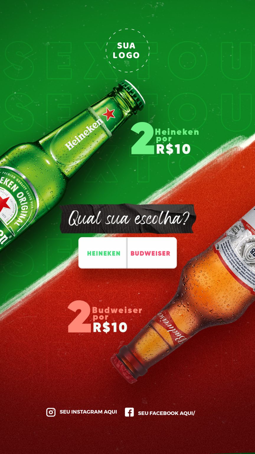 Post Story Distribuidora Cerveja Qual Sua Escolha Social Media PSD Editável