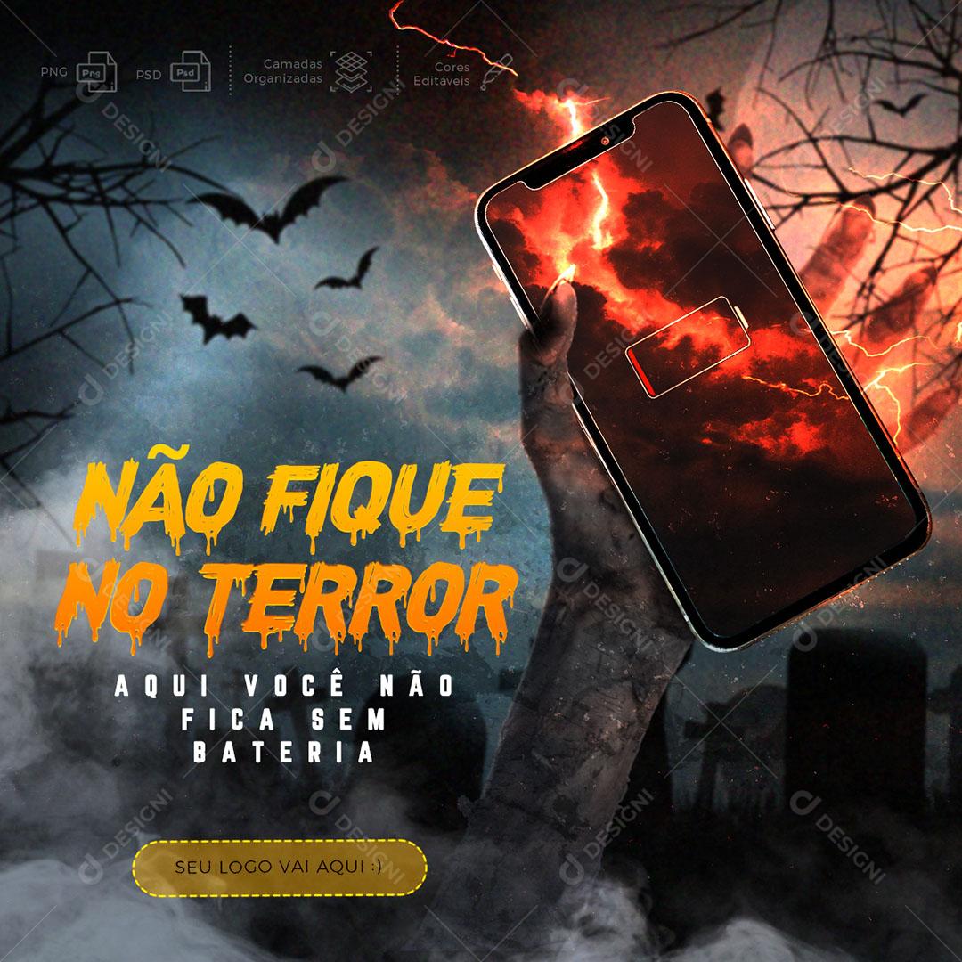 Post Feed Não Fique no Terror Social Media PSD Editável