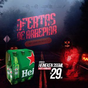 Post Feed Halloween Bebidas Ofertas de Arrepiar Social Media PSD Editável