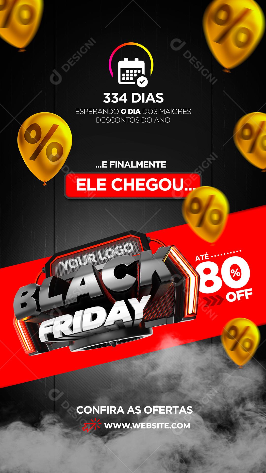 Elemento 3D Para Composição Black Friday Social Media PSD Editável