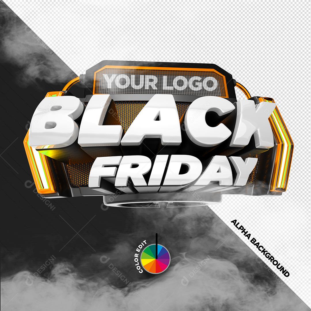 Black Friday 3D Stamp Editable Colors Social Media Editable PSD