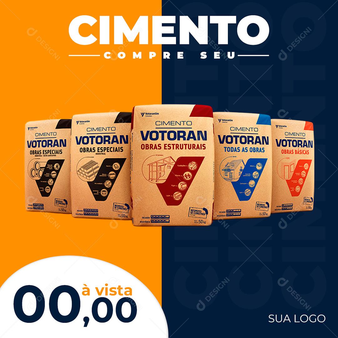 Post Feed Compre Seu Cimento Social Media PSD Editável