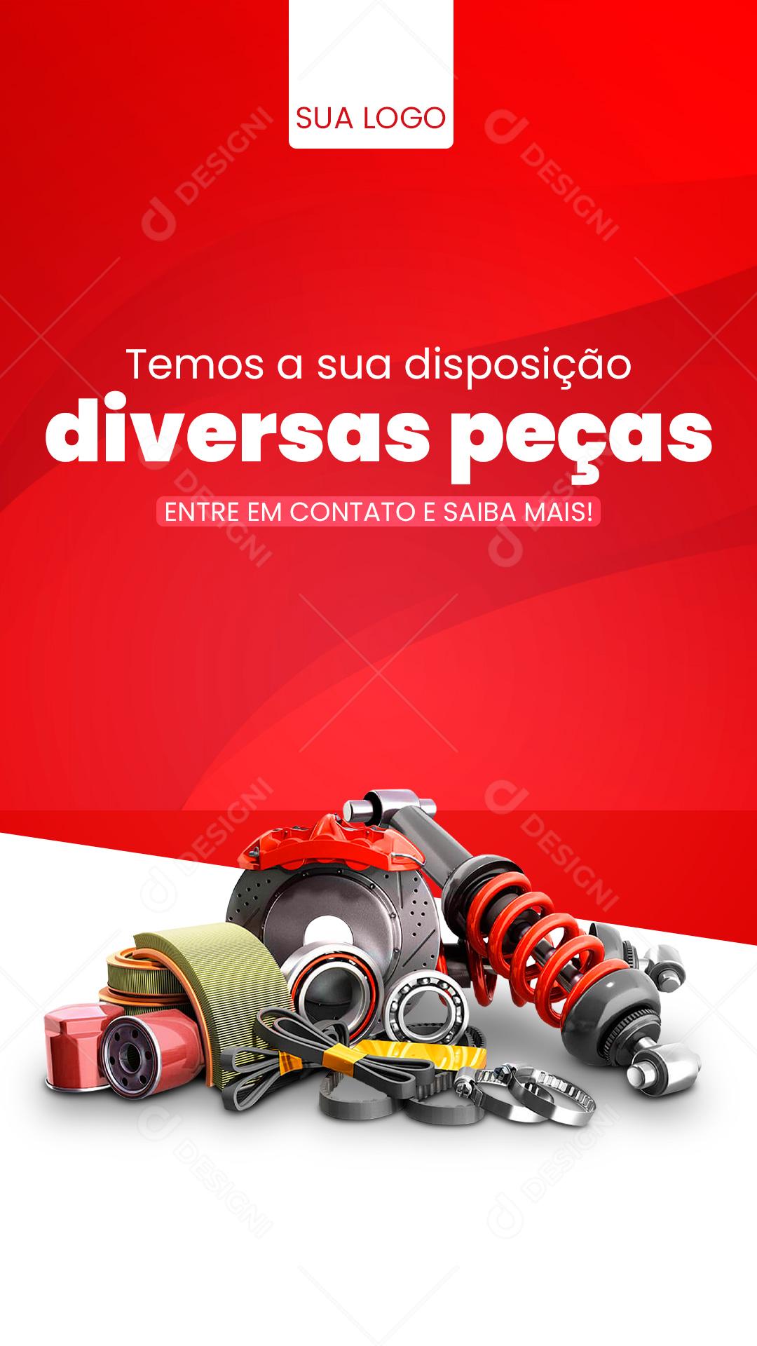 Post Story Mecânica Diversas Peças Social Media PSD Editável