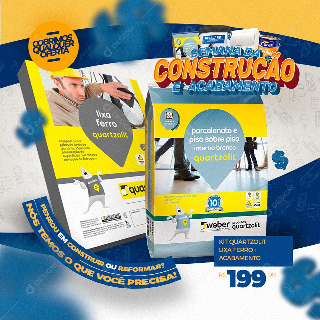 Post Feed Construtora Semana da Construção e Acabamento Produtos Social Media PSD Editável