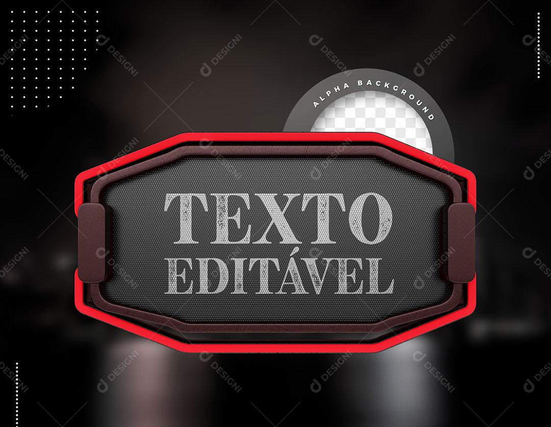 Placa Preto Textos Editável Elemento 3D Para Composição PSD