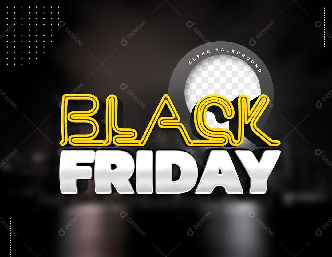 Black Friday Texto 3D Para Composição PSD