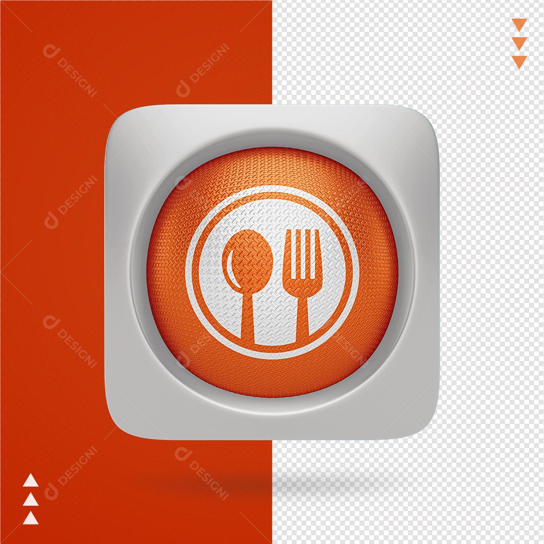 Ícone Restaurante Elemento 3D PNG Transparente