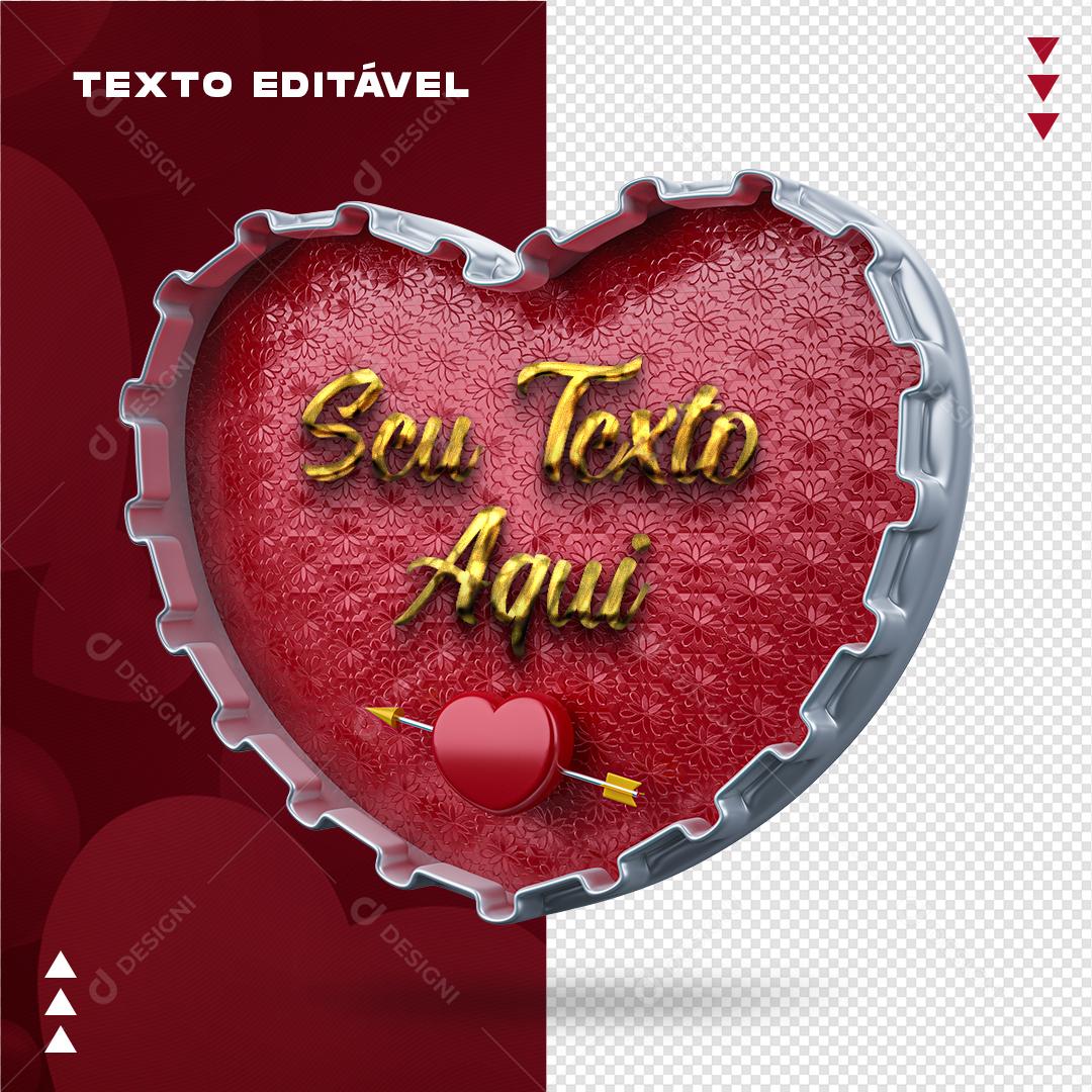 Maquete Coração Com Textos Editáveis Elemento Para Composiçao PSD