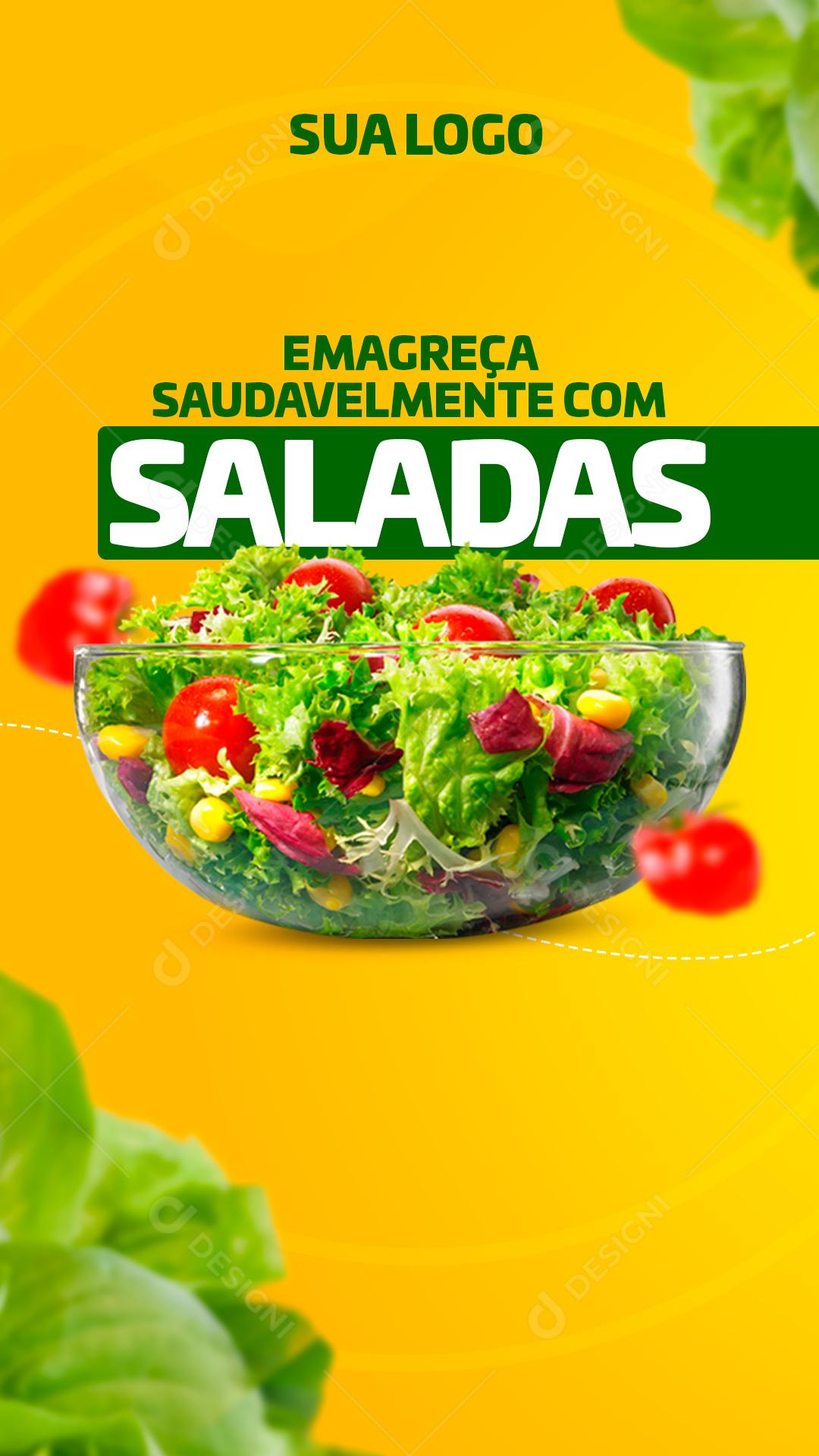 Post Story Emagreça Saudavelmente Social Media PSD Editável