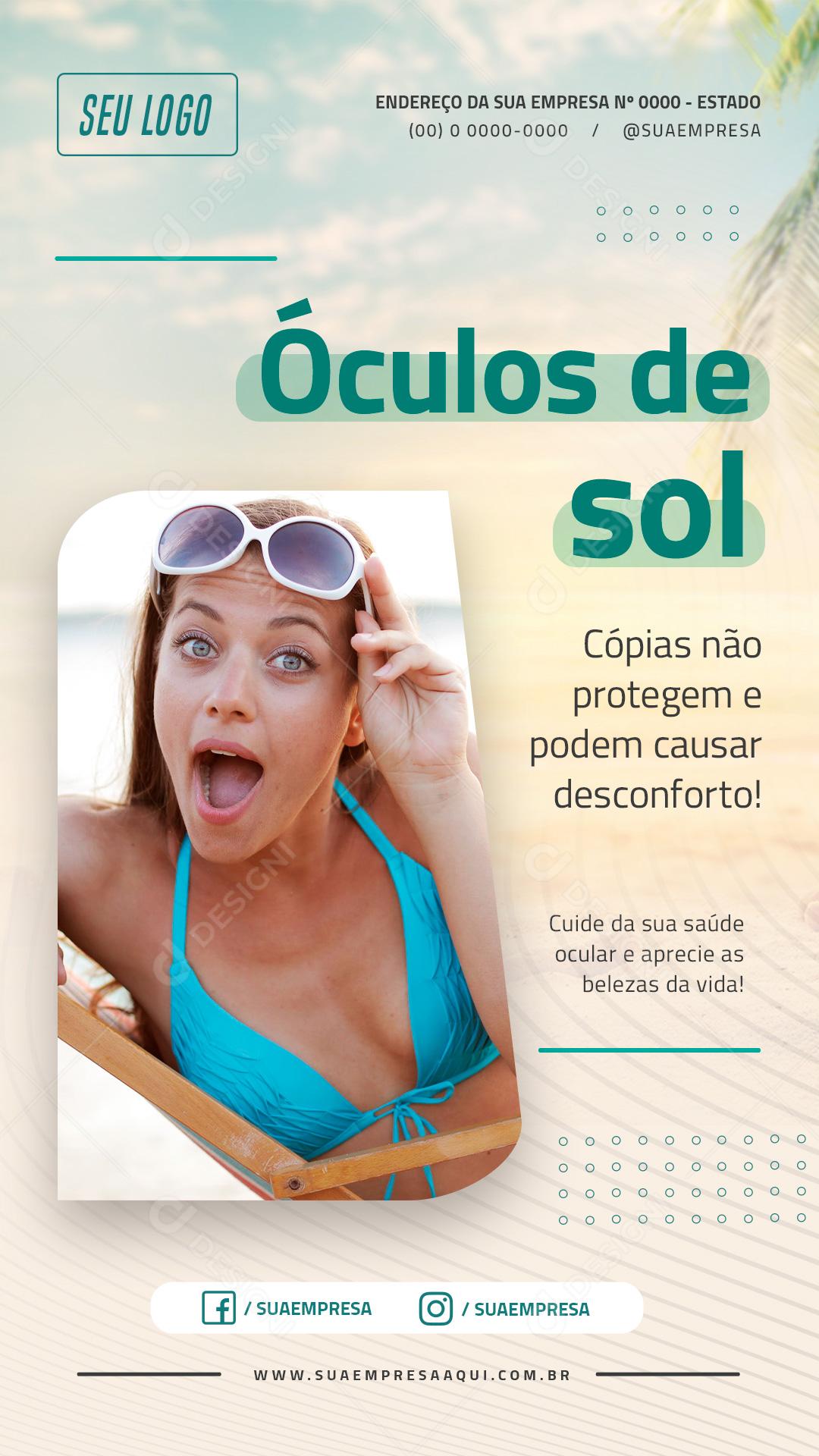 Story Óculos De Sol Cópias Não Protegem Social Media PSD Editável