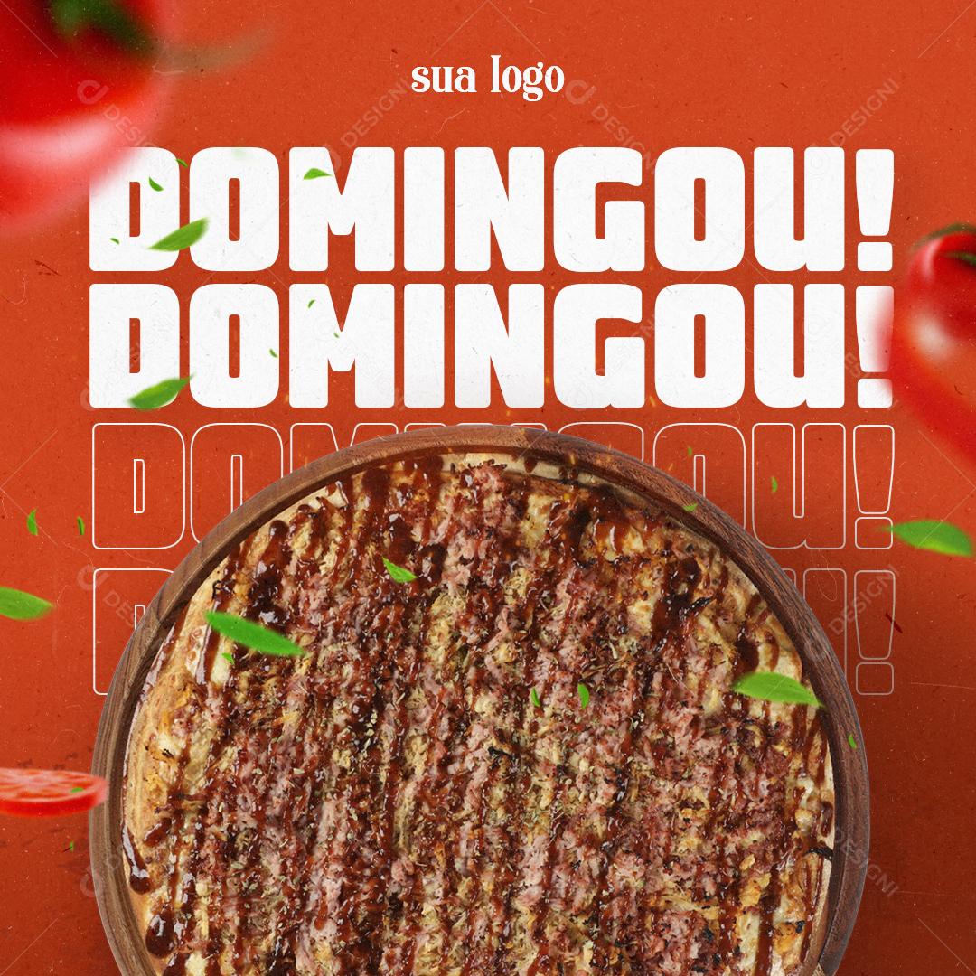 Domingou Pizza Carne Seca Social Media PSD Editável