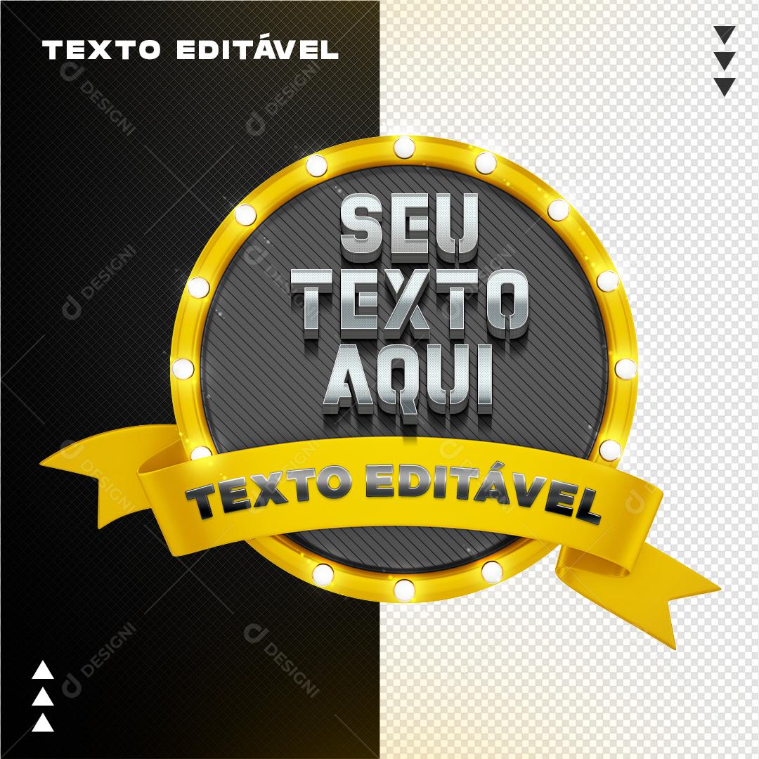 Maquete Redonda Com Luzes Elemento 3D Texto Editável PSD