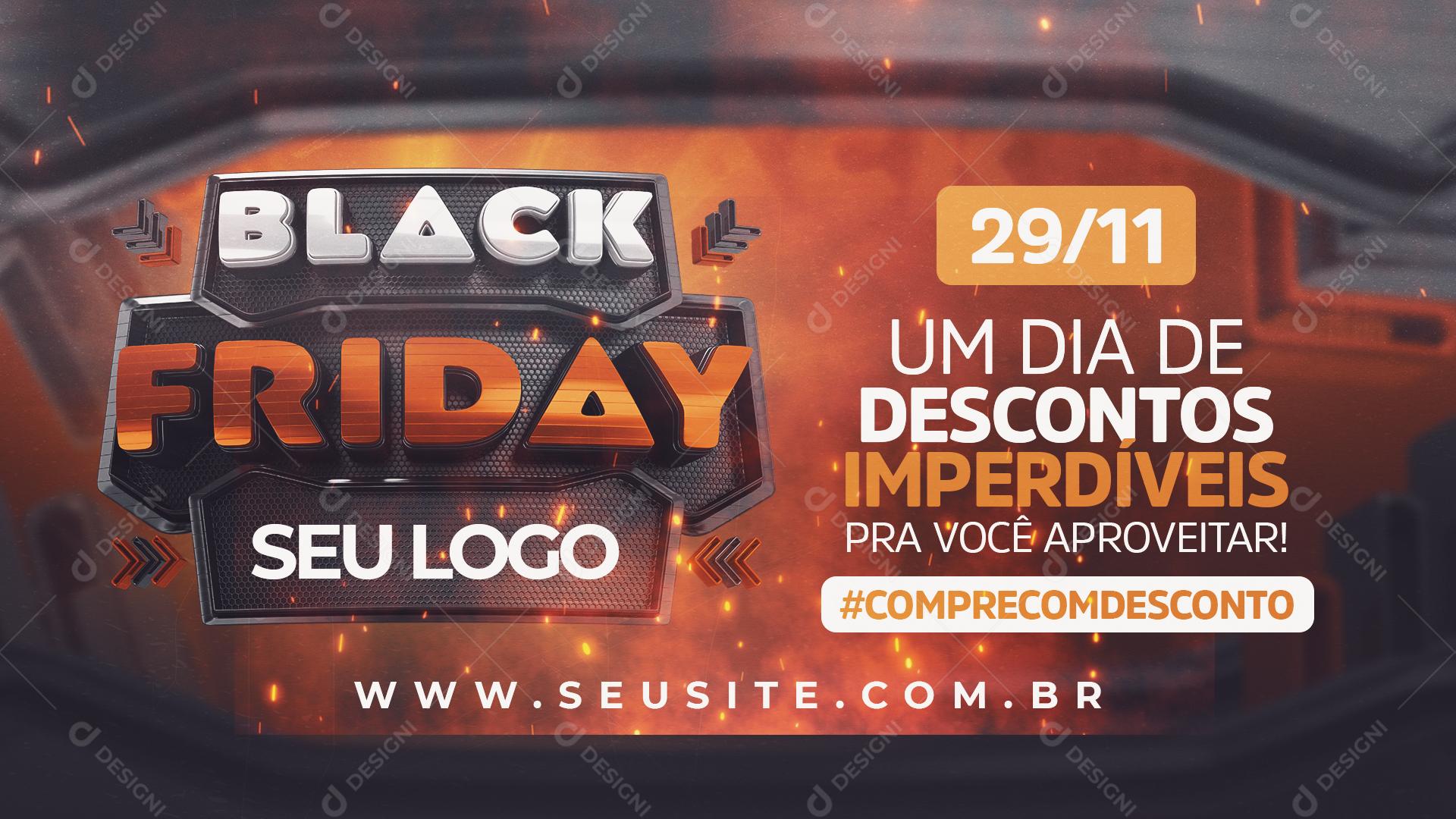 Banner Black Friday Descontos Imperdíveis Social Media PSD Editável