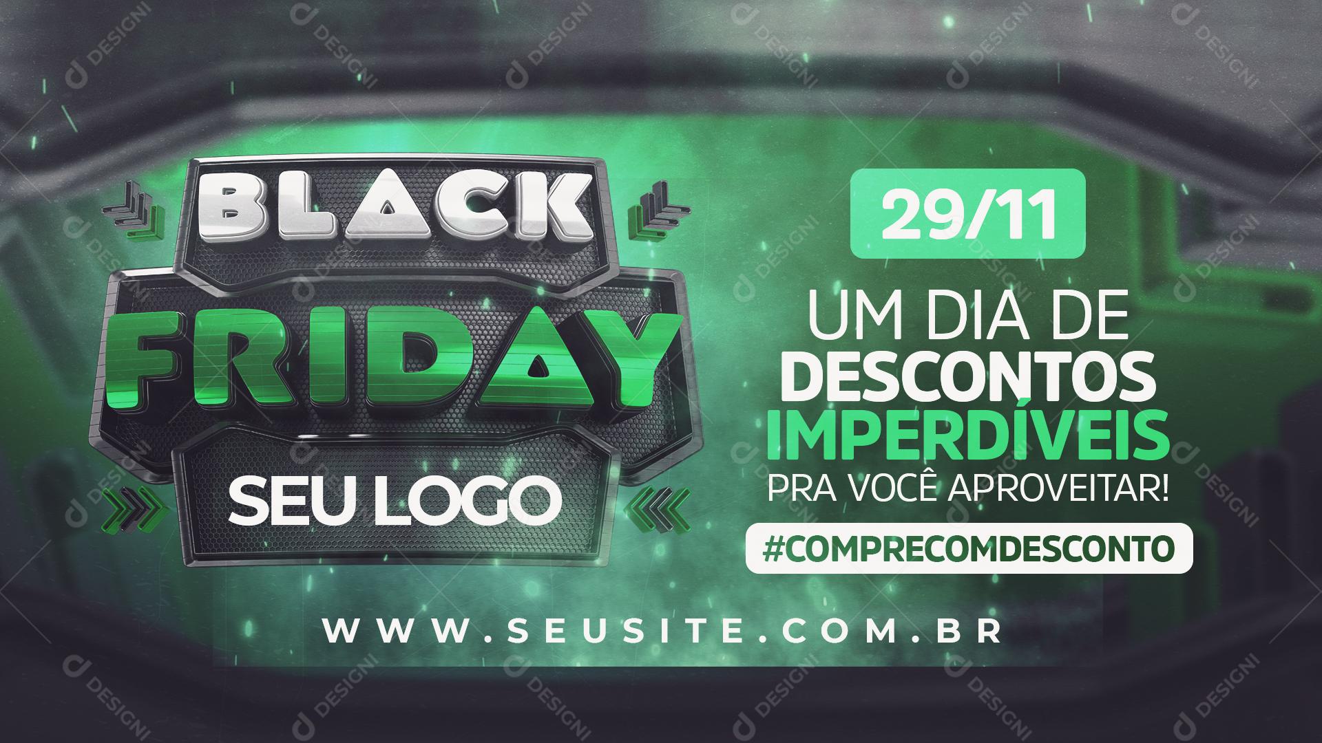 Banner Black Friday Descontos Imperdíveis Social Media PSD Editável