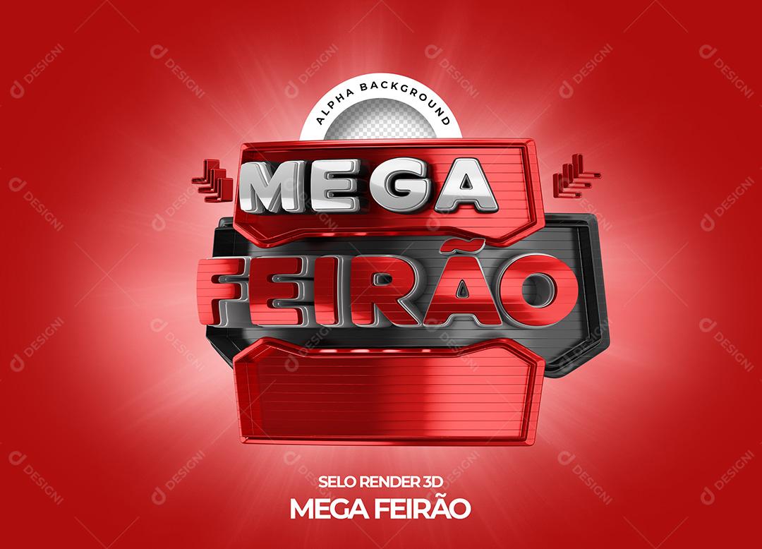 Selo 3D para Composição Mega Feirão PNG Transparente Sem Fundo