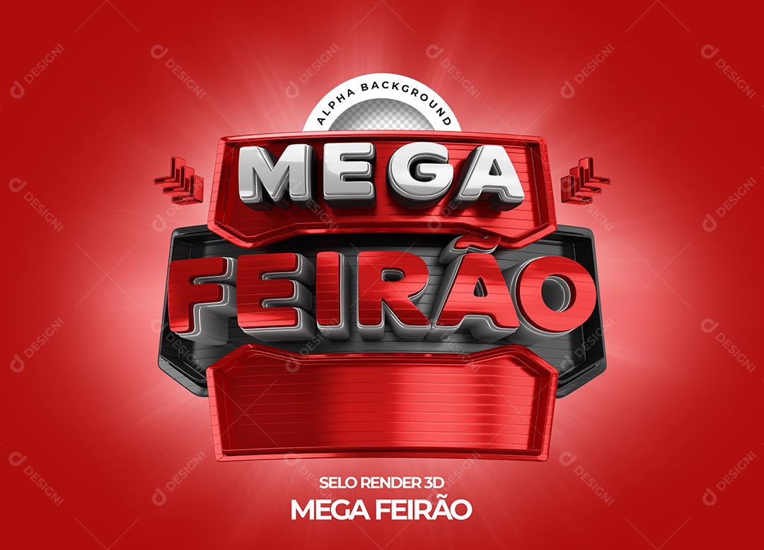 Selo 3D para Composição Mega Feirão PNG Transparente Sem Fundo