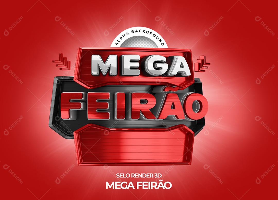 Selo 3D para Composição Mega Feirão PNG Transparente Sem Fundo