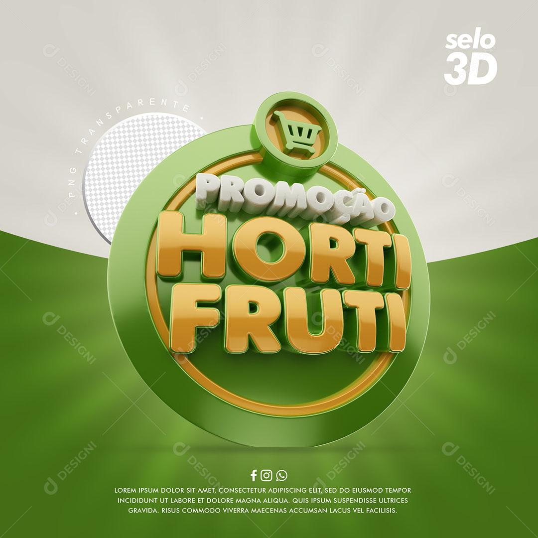 Promoção Hortifruti Selo 3D Elemento Para Composição PSD