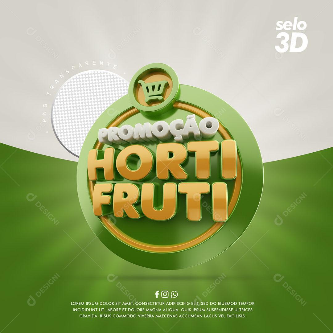 Promoção Hortifruti Selo 3D Elemento Para Composição PSD