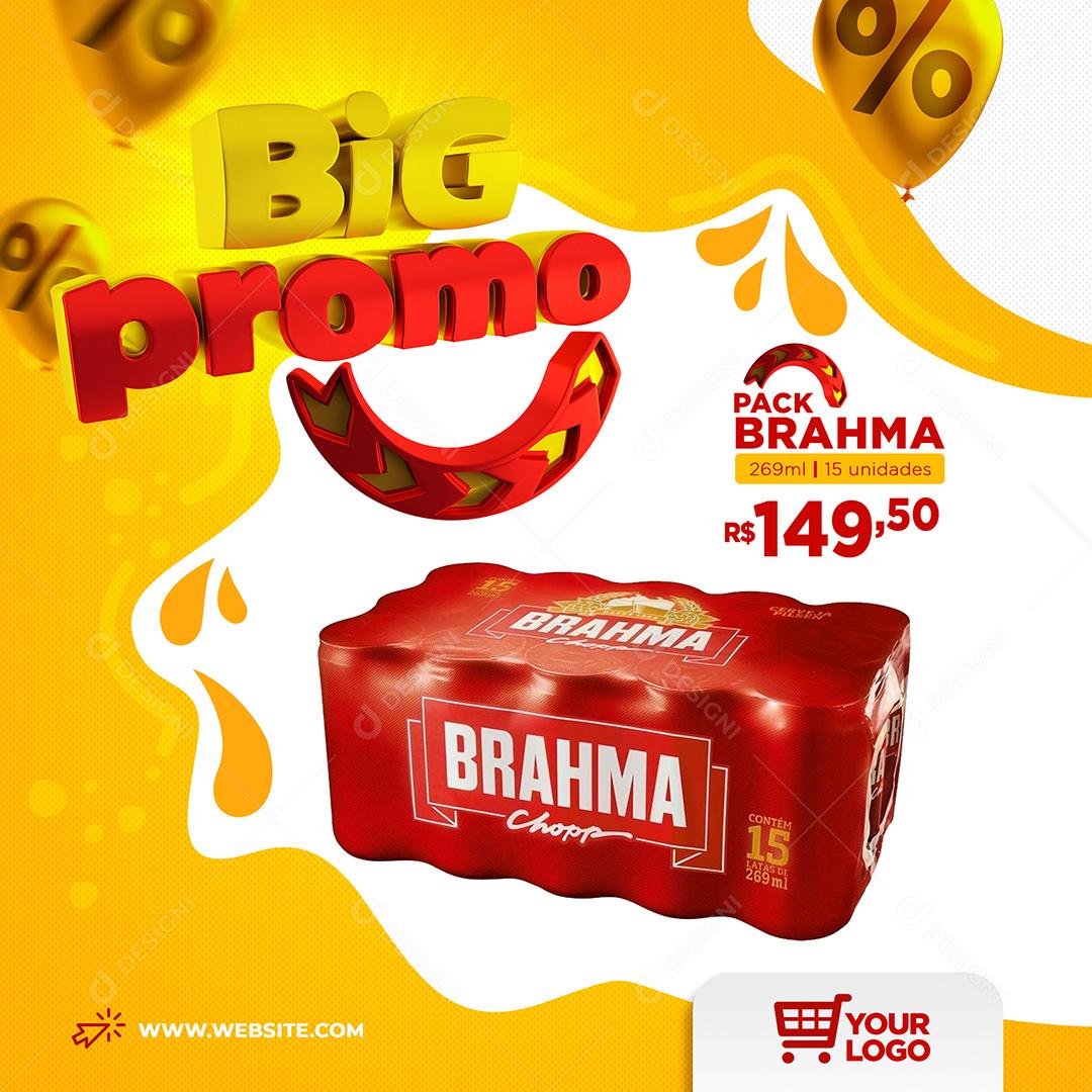 Big Promo Pack de Brahma Cerveja Social Media PSD Editável