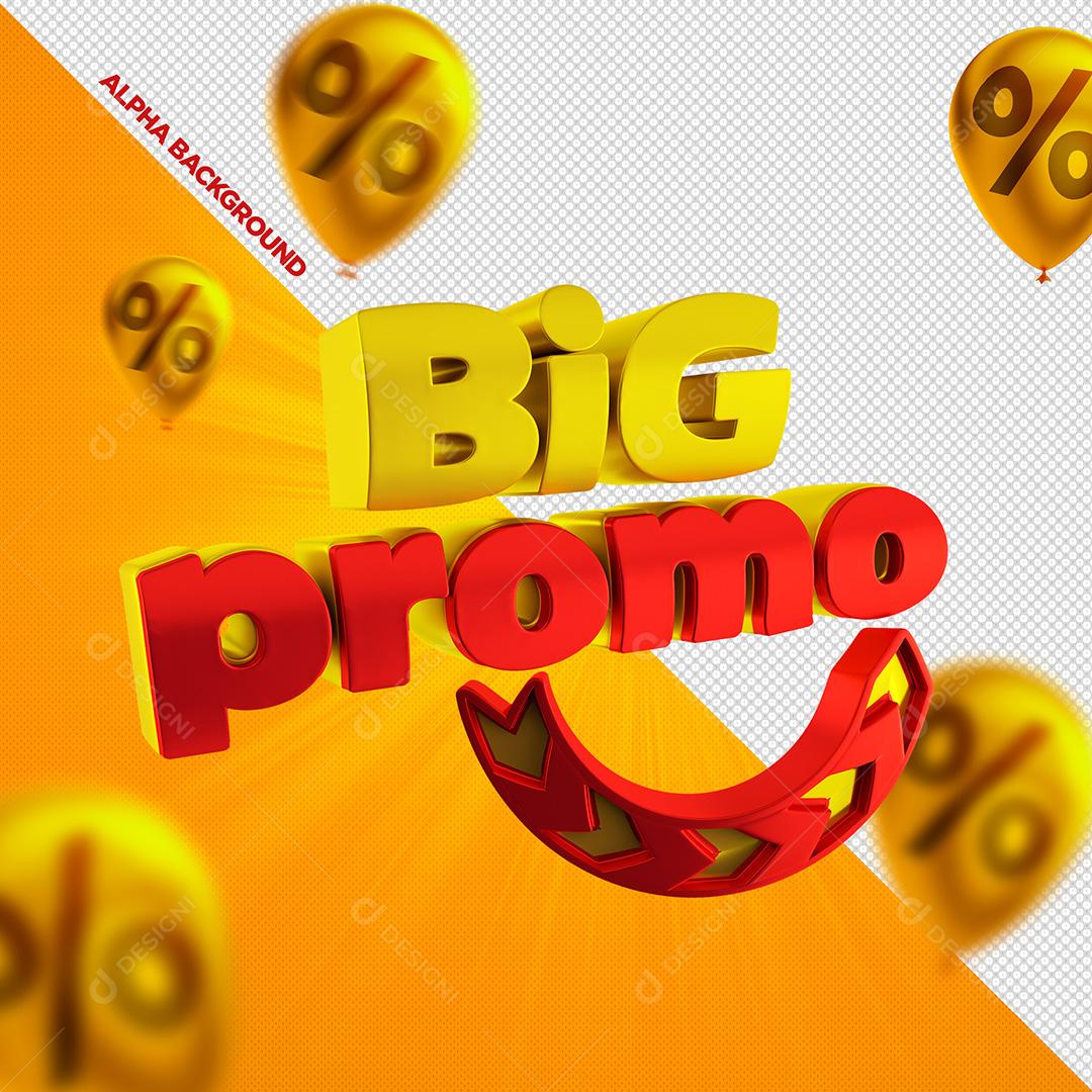 Selo 3D para Composição Big Promo PSD