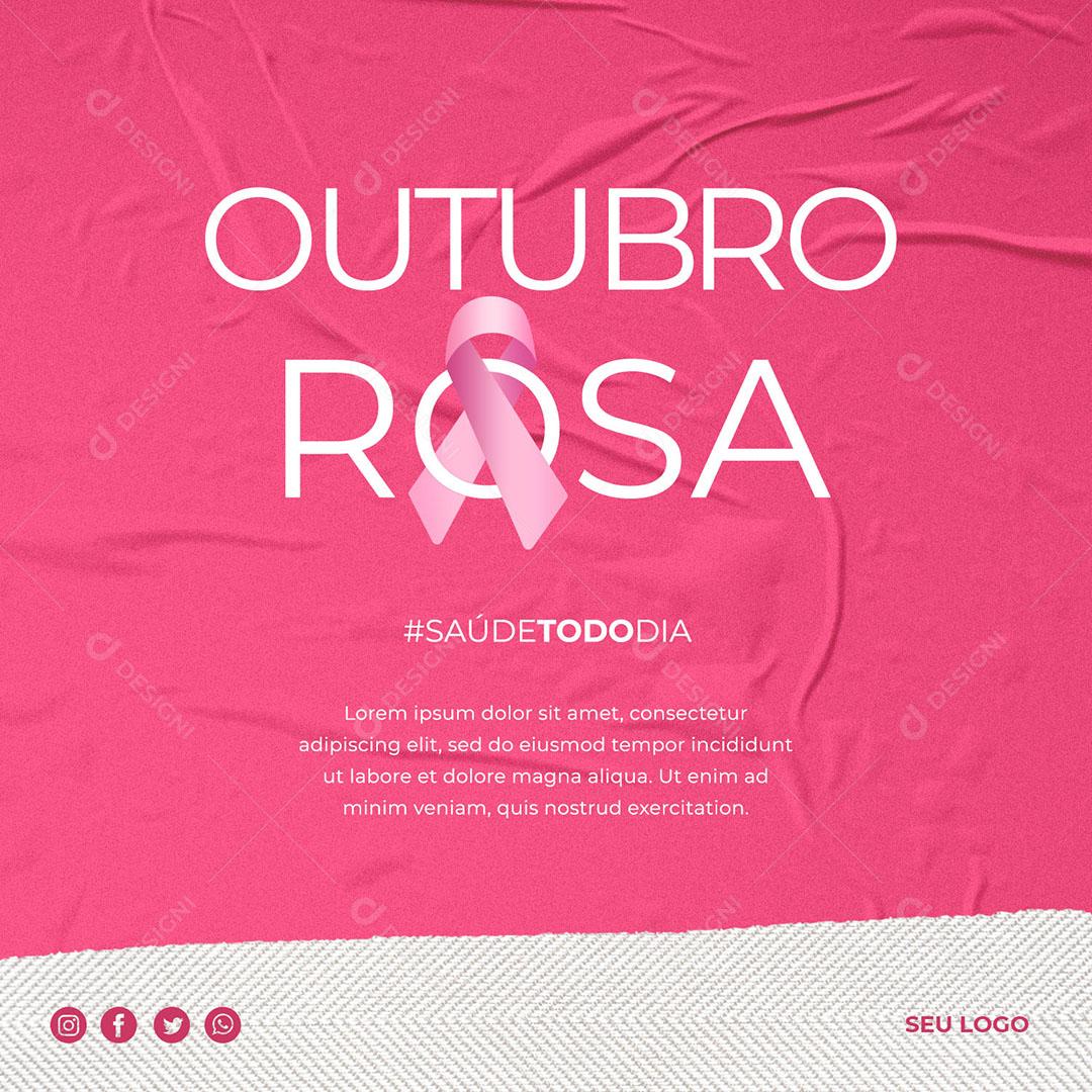 Post Feed Data Comemorativa Outubro Rosa Social Media PSD Editável
