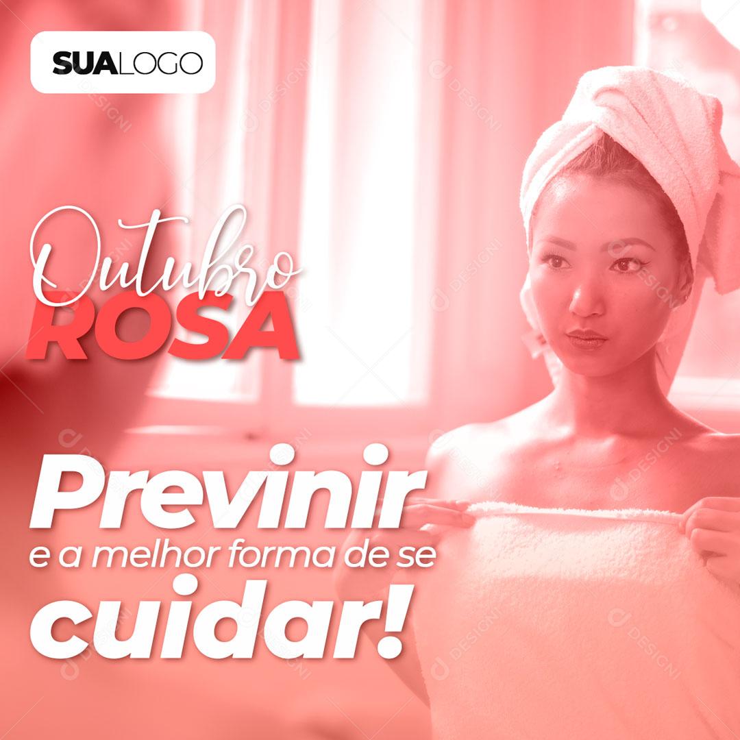 Post Feed Data Comemorativa Outubro Rosa Social Media PSD Editável