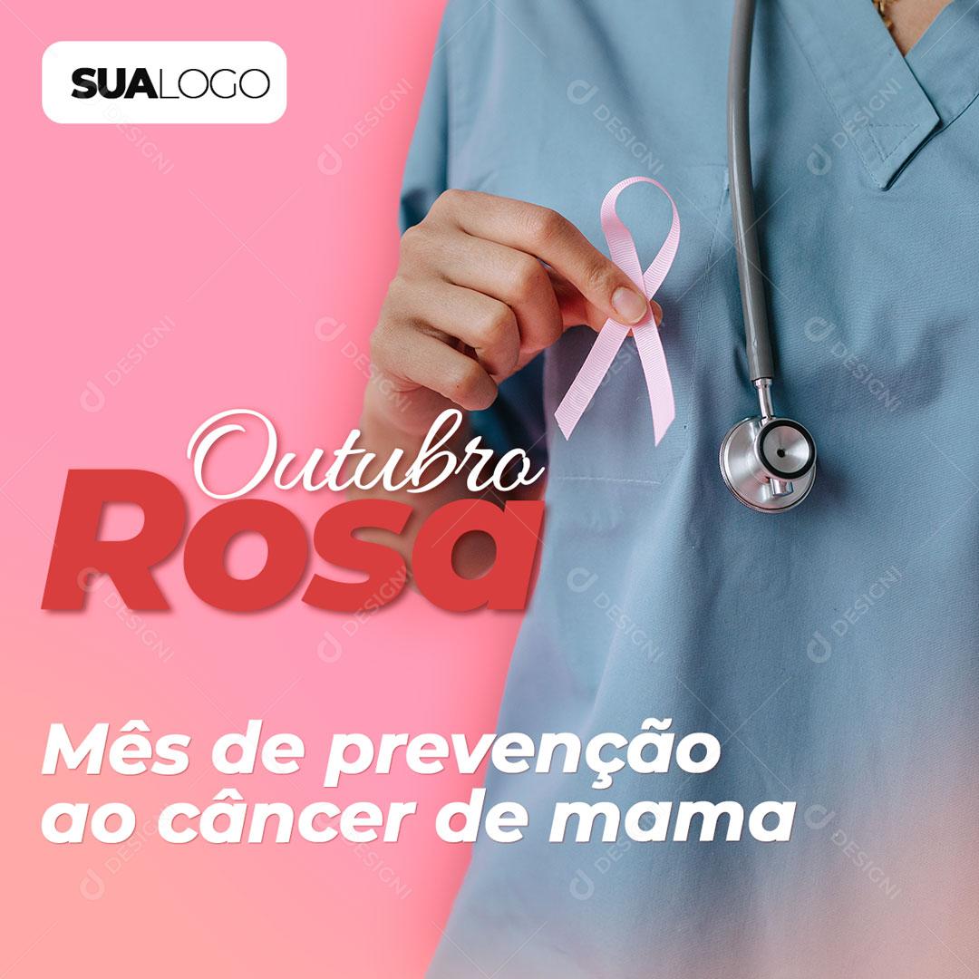 Post Feed Data Comemorativa Outubro Rosa Social Media PSD Editável