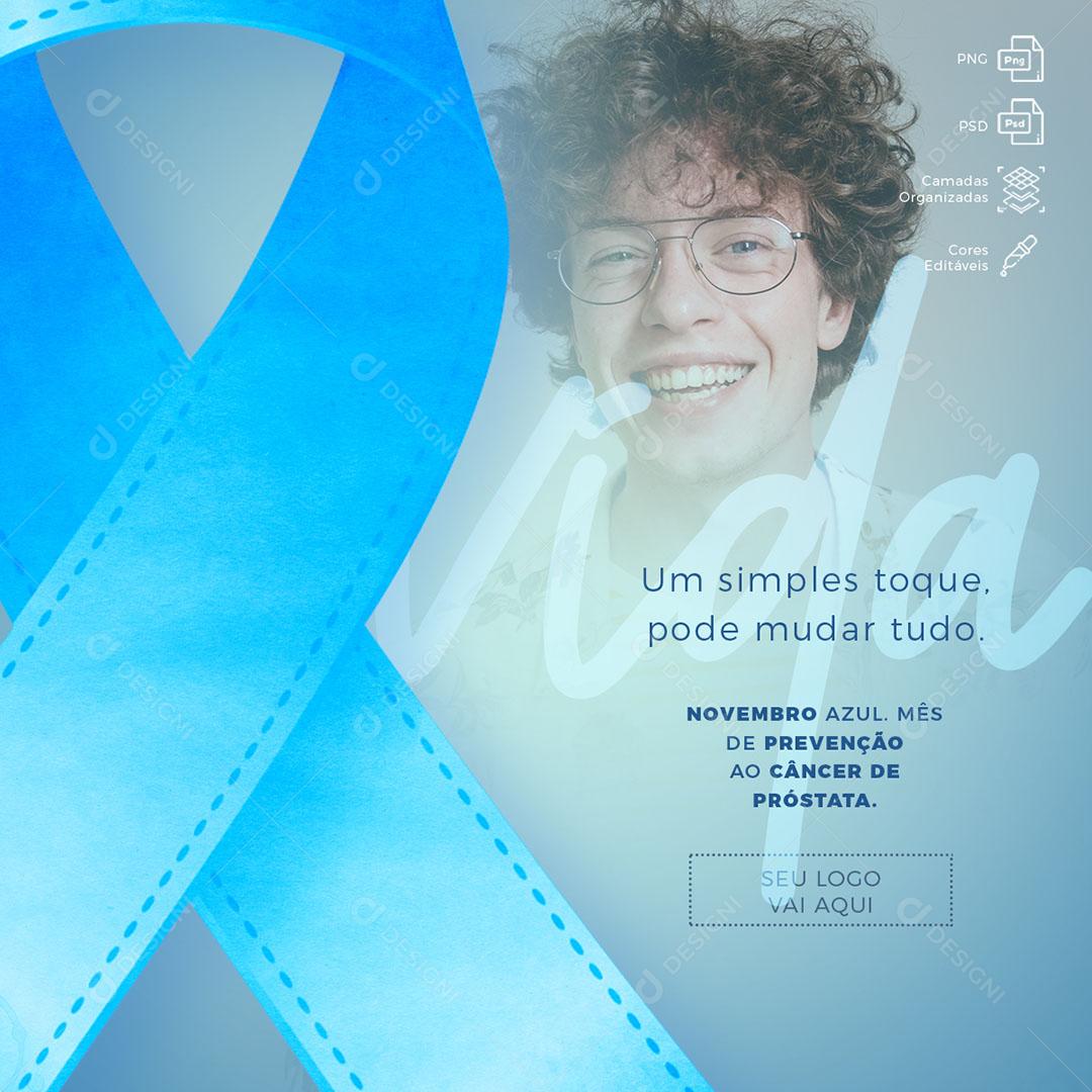 Post Feed Data Comemorativa Novembro Azul Social Media PSD Editável