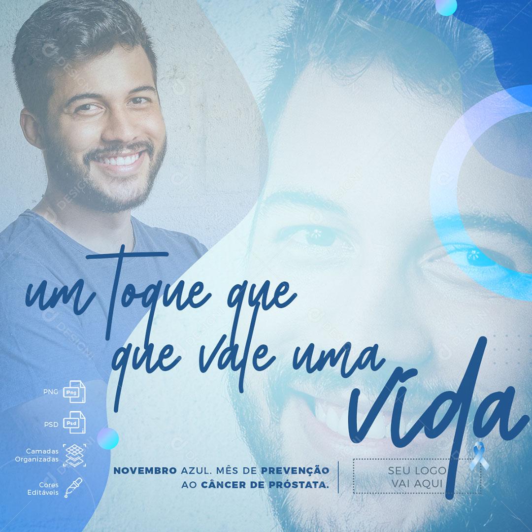 Post Feed Novembro Azul Um Toque Social Media PSD Editável