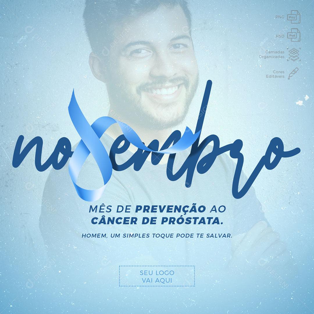 Post Feed Data Comemorativa Novembro Azul Social Media PSD Editável