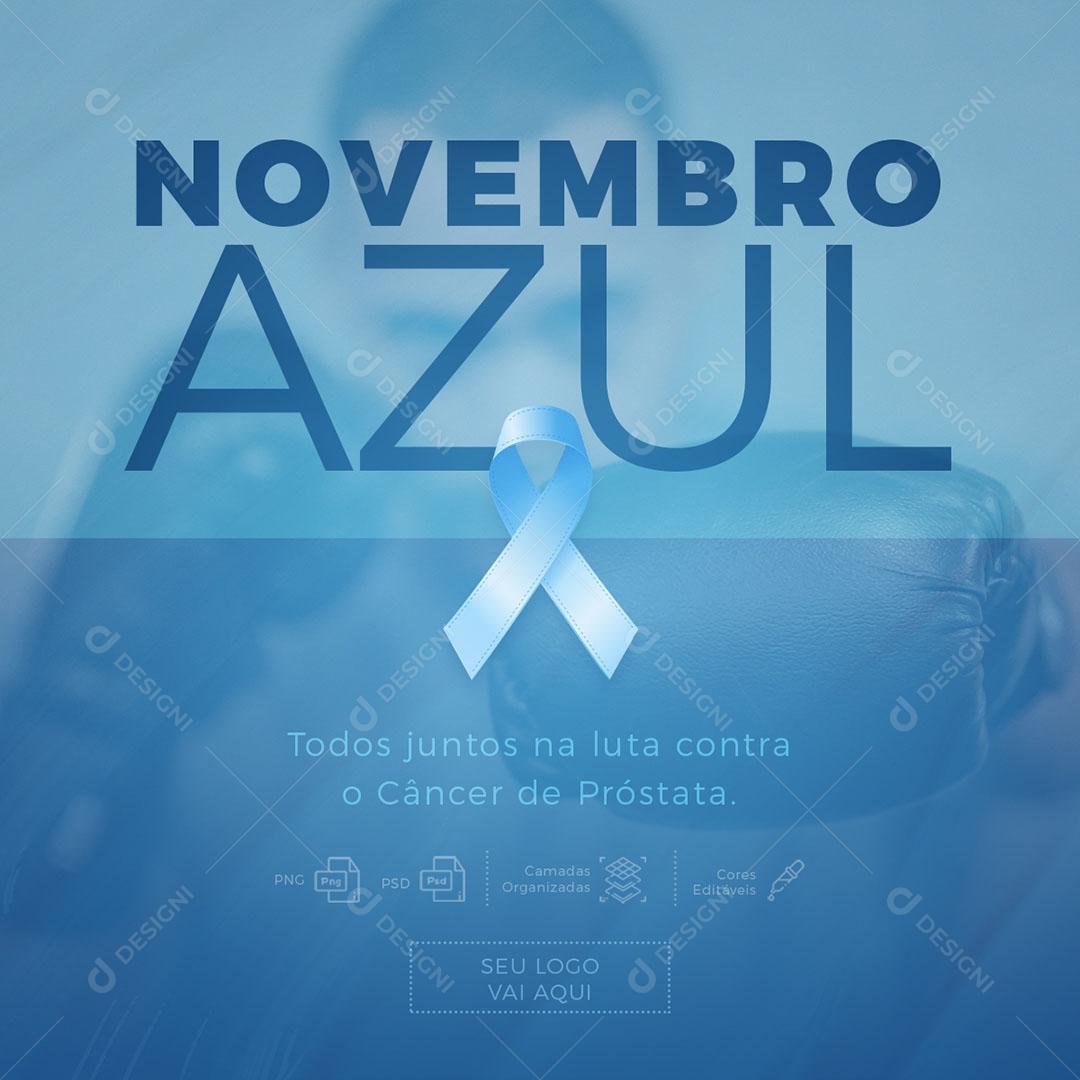 Post Feed Data Comemorativa Novembro Azul Social Media PSD Editável
