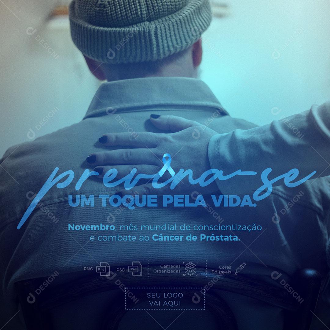 Post Feed Novembro Azul Previna-se Social Media PSD Editável