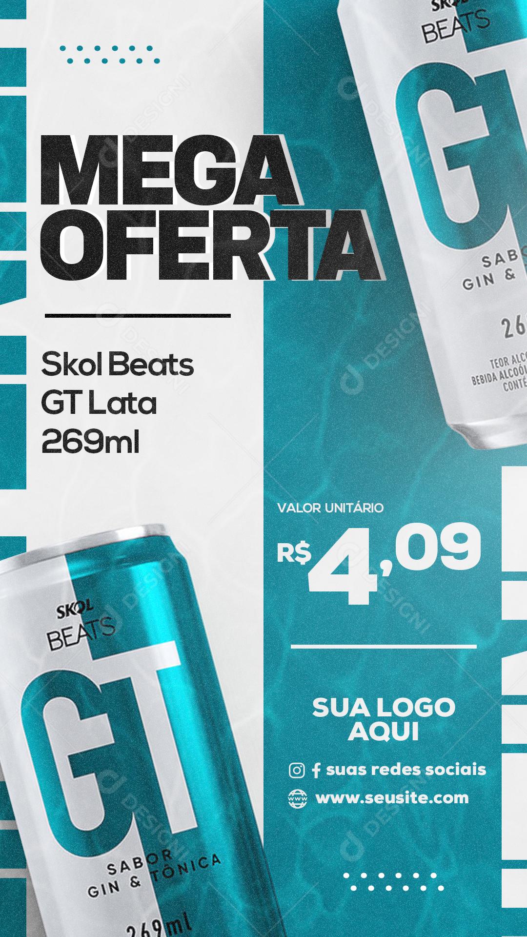 Story Mega Oferta Skol Beats Social Media PSD Editável