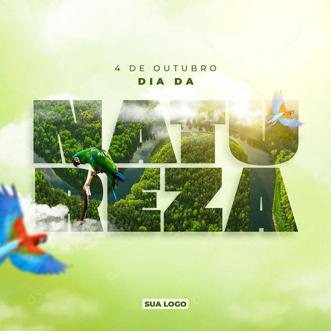 Post Feed 04 de Outubro Dia da Natureza Social Media PSD Editável