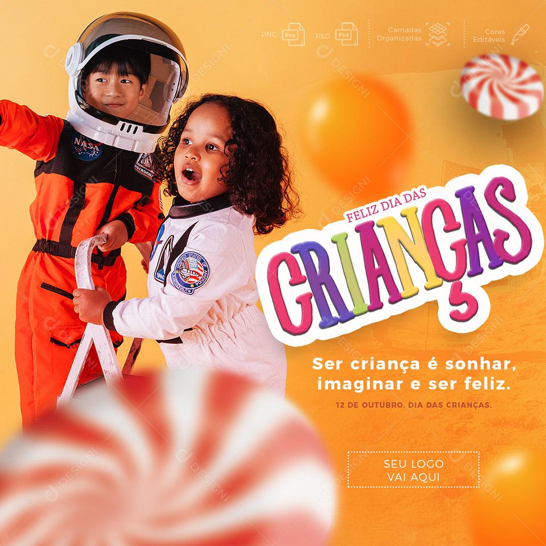 Post Feed Data Comemorativa Dia das Crianças Social Media PSD Editável