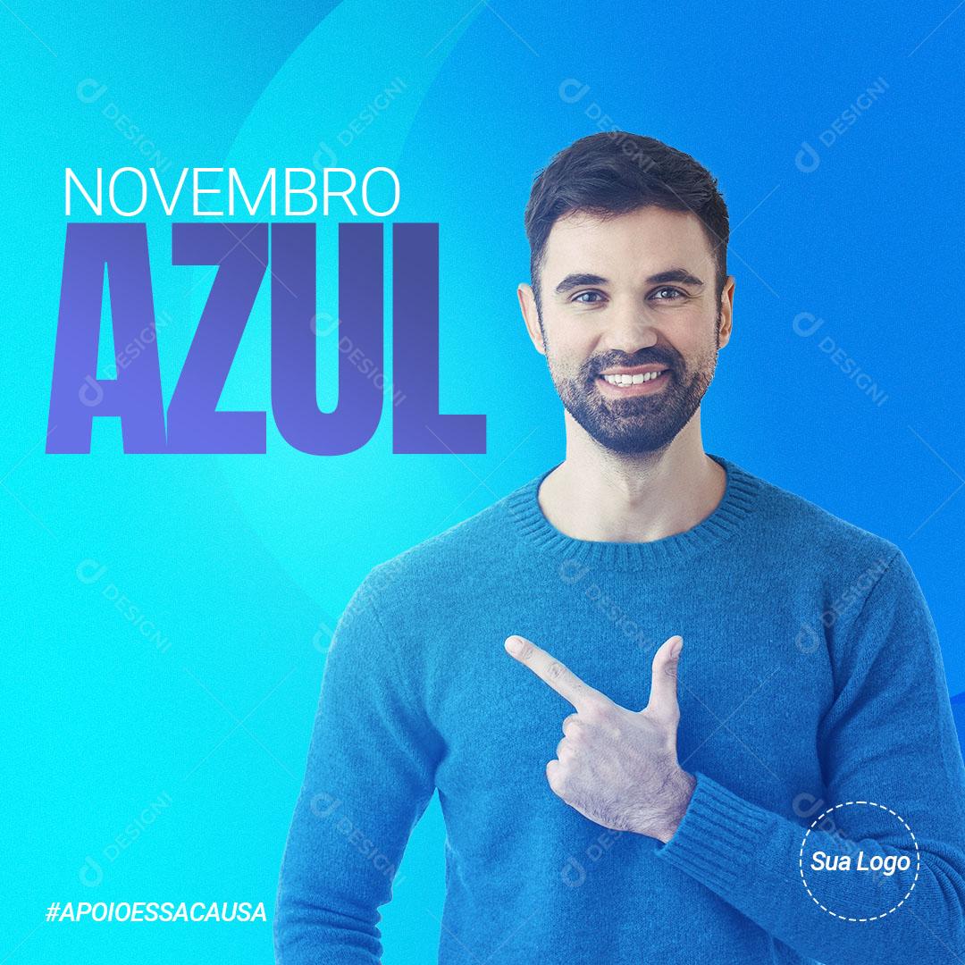 Post Feed Data Comemorativa Novembro Azul Social Media PSD Editável