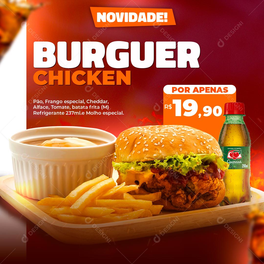 Burguer Chicken Por Apenas 19,90 Social Media PSD Editável
