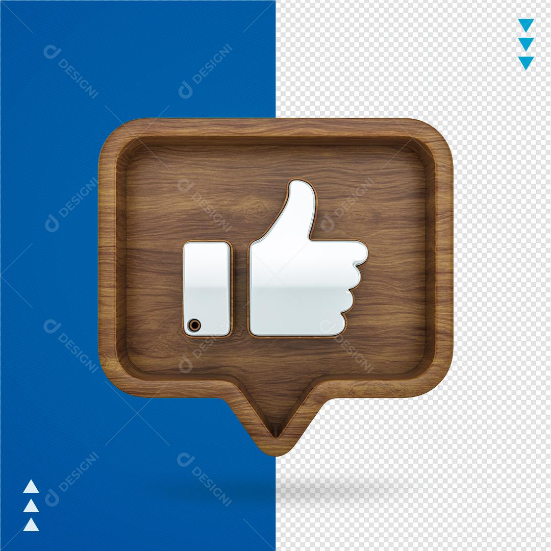 Elemento 3D Like Facebook Composição PNG Transparente Sem Fundo