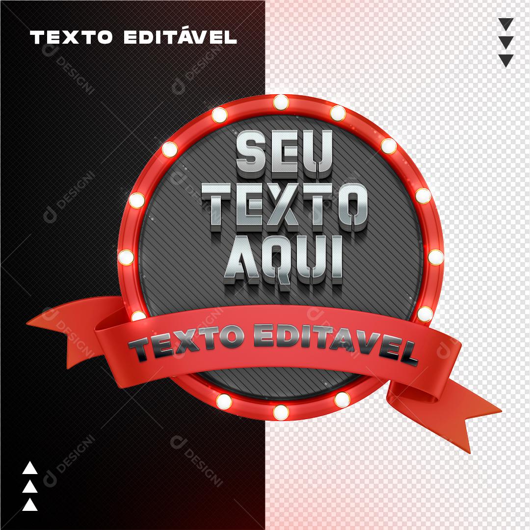 Selo 3D para Composição Promoção PSD Texto Editável