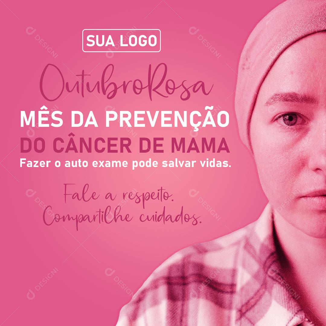 Post Feed Outubro Rosa O Mês da Prevenção Social Media PSD Editável