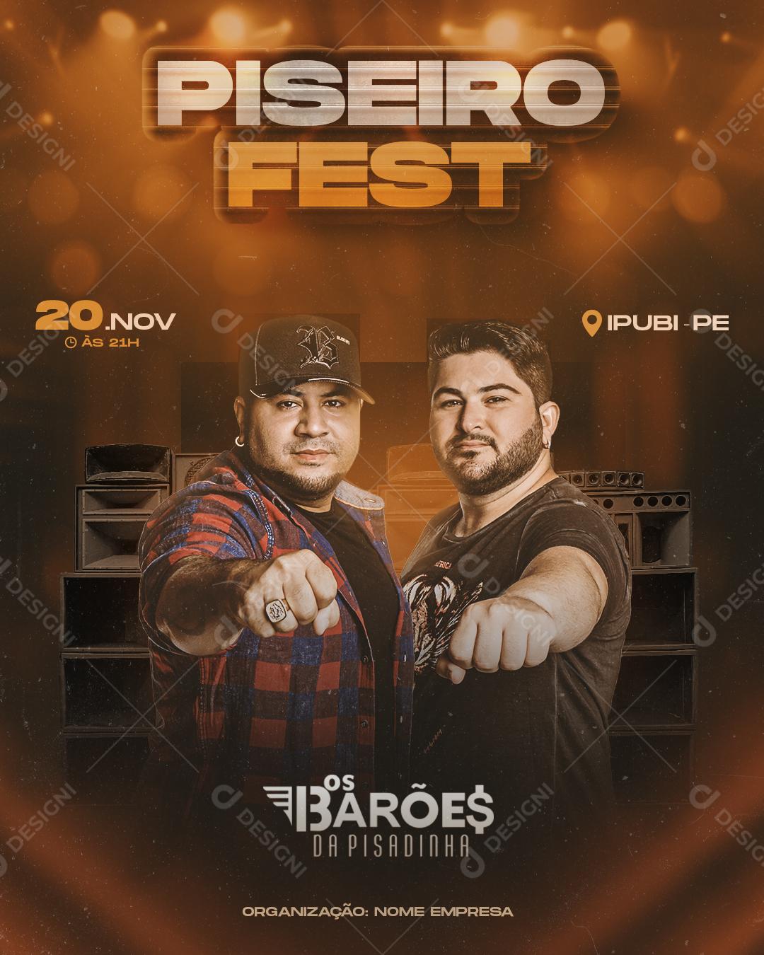Feed flyer Piseiro Set Os Barões Social Media PSD Editável