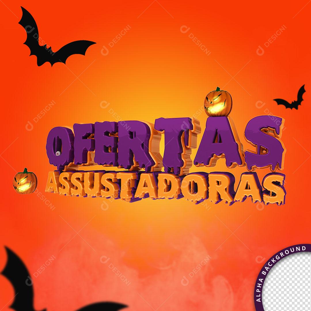 Ofertas Assustadoras Texto 3D Para Composição PSD Editável