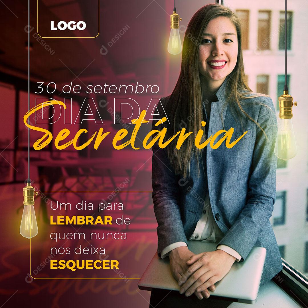 Post Feed Data Comemorativa 30 de Setembro Dia da Secretária Social Media PSD Editável