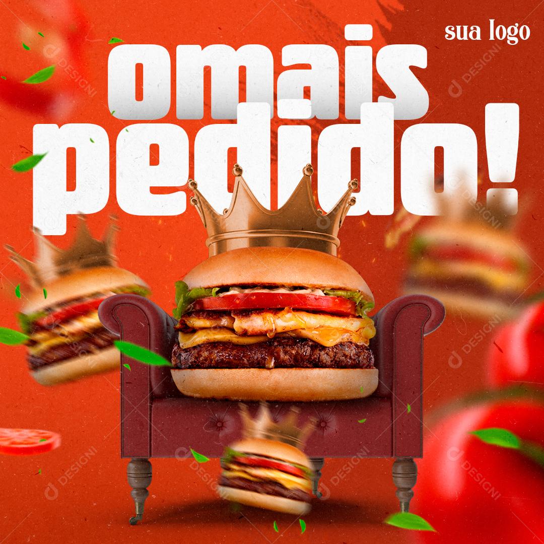 Hambúrguer O Mais Pedido Hamburguerias Social Media PSD Editável
