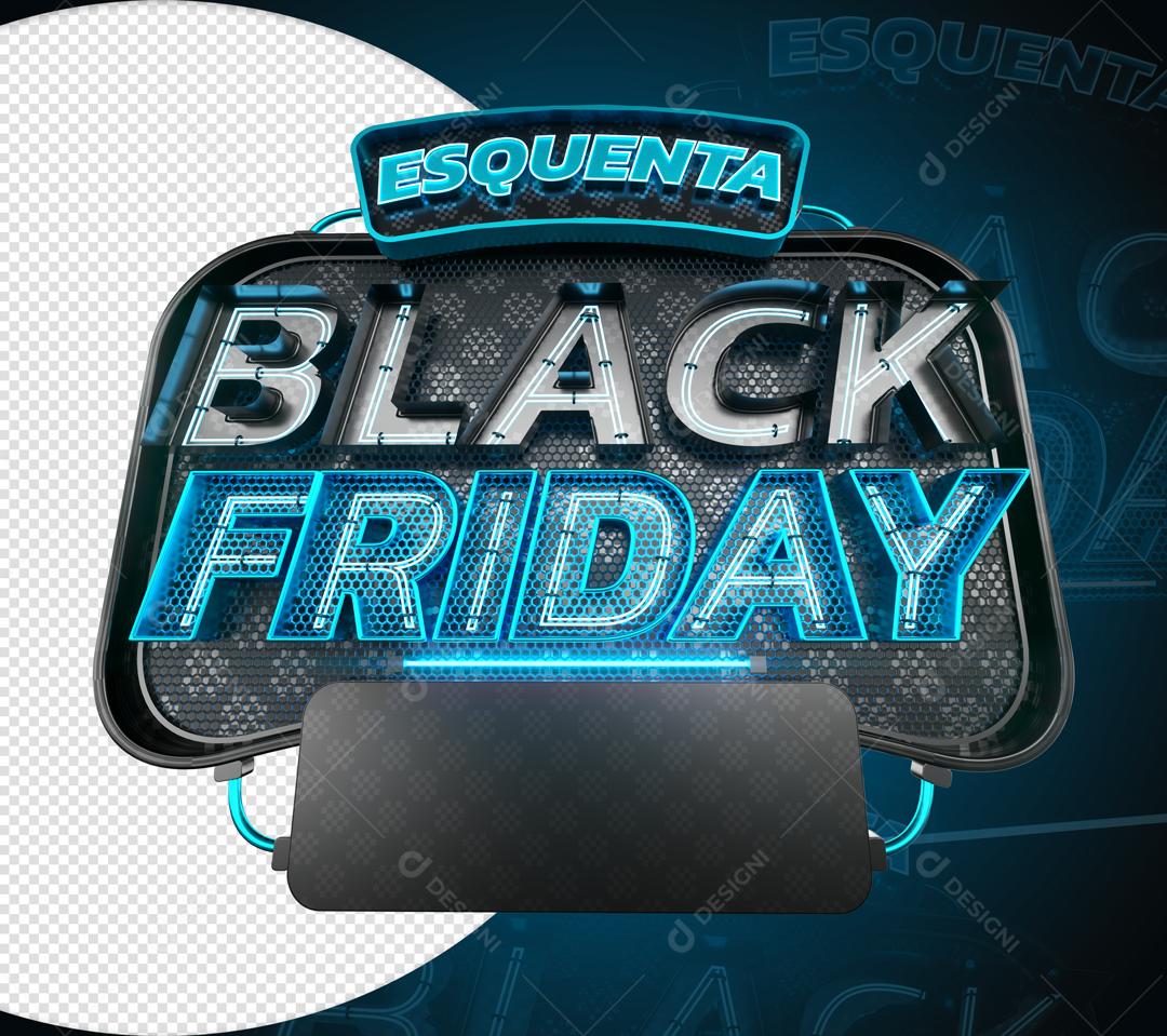Esquenta Black Friday Selo 3D Para Composição PSD