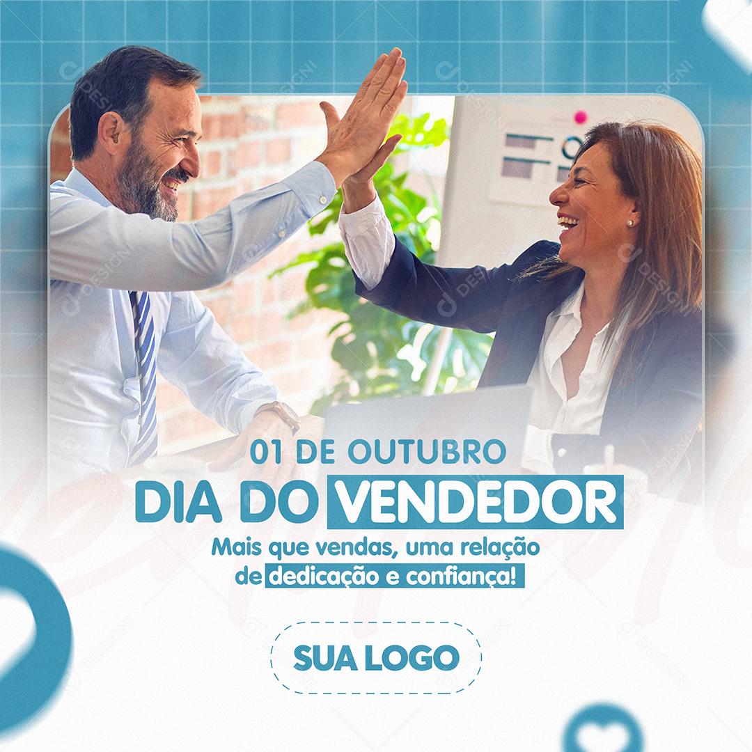 Post Feed 01 de Outubro Dia do Vendedor Social Media PSD Editável
