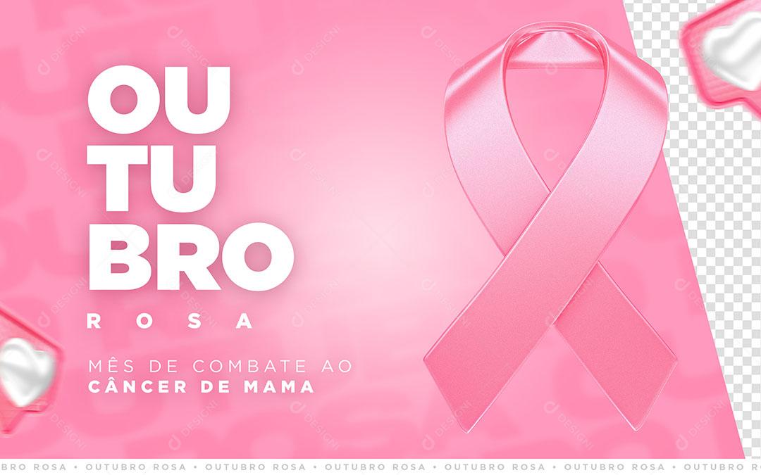 Post Banner Outubro Rosa Mês de Combate Social Media PSD Editável