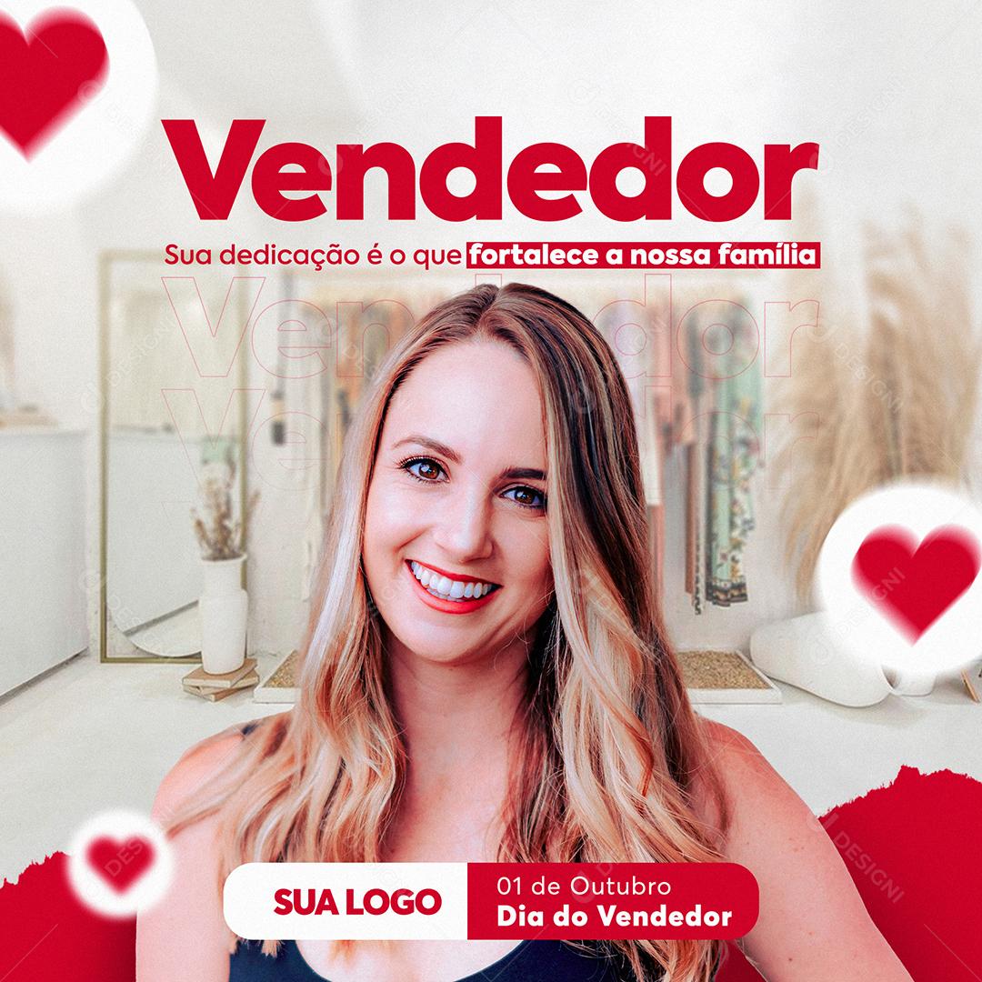 Post Feed Dia do Vendedor Social Media PSD Editável