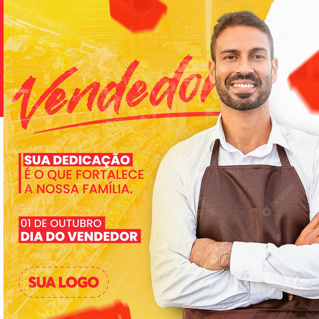 Post Feed Data Comemorativa 01 de Outubro Dia do Vendedor Social Media PSD Editável